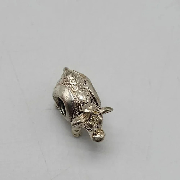 Sterling Silver Ox Cow Bead Charm For European Bracelets Necklace - Picture 3 of 4